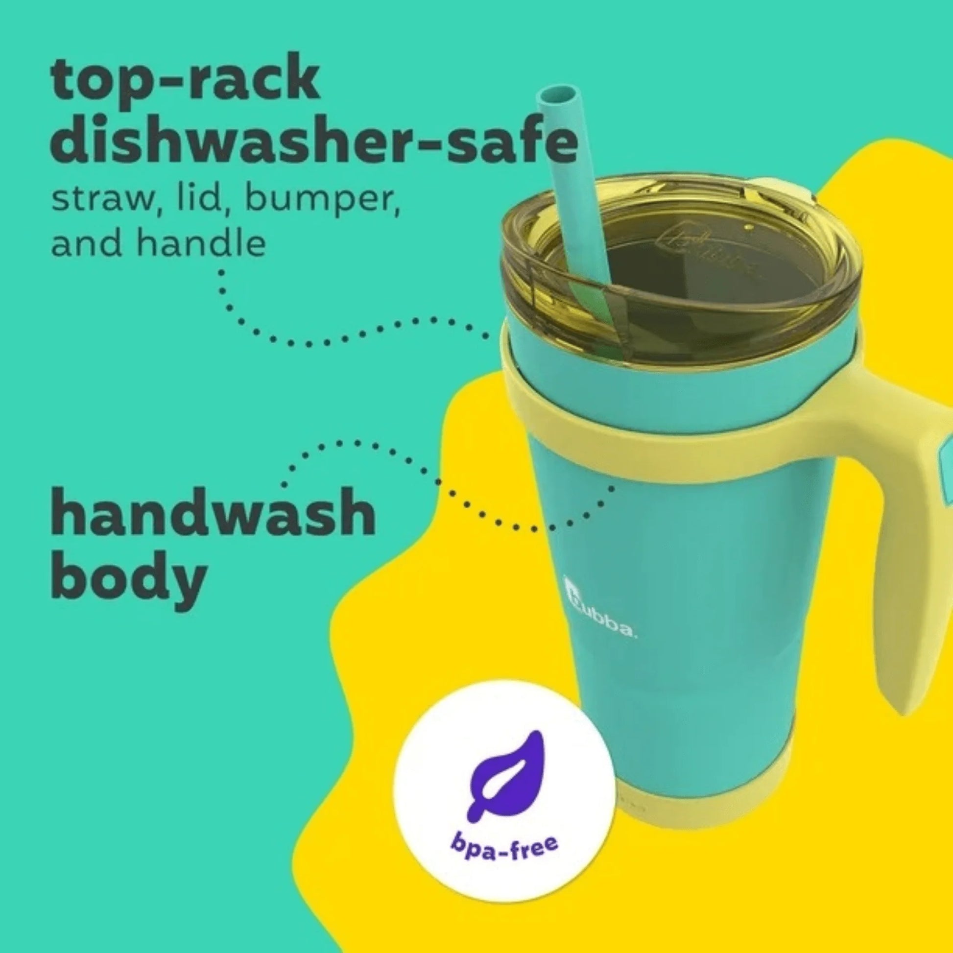 Bubba 32oz Insulated Stainless Steel Tumbler with Convenient Handle and Straw - Perfect for On-the-Go Hydration!